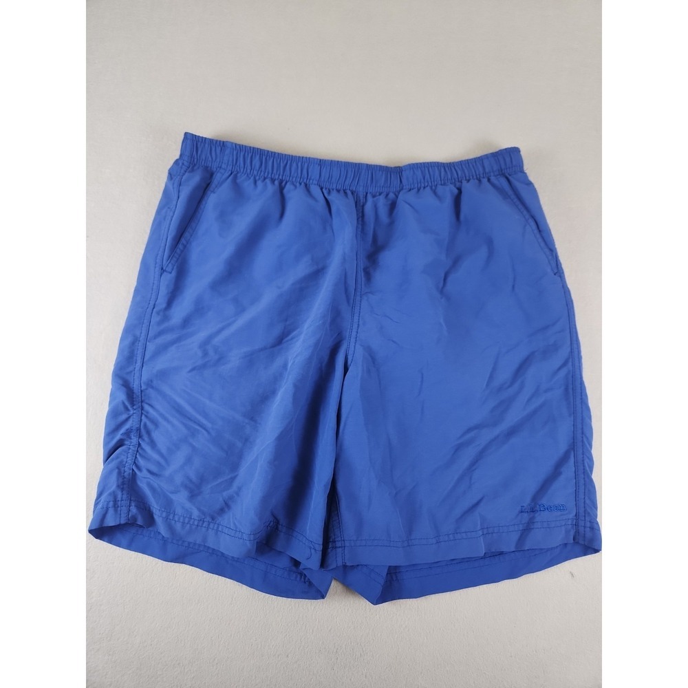 LL Bean Swim Trunks Mens size Med Mesh lined Shorts Blue
